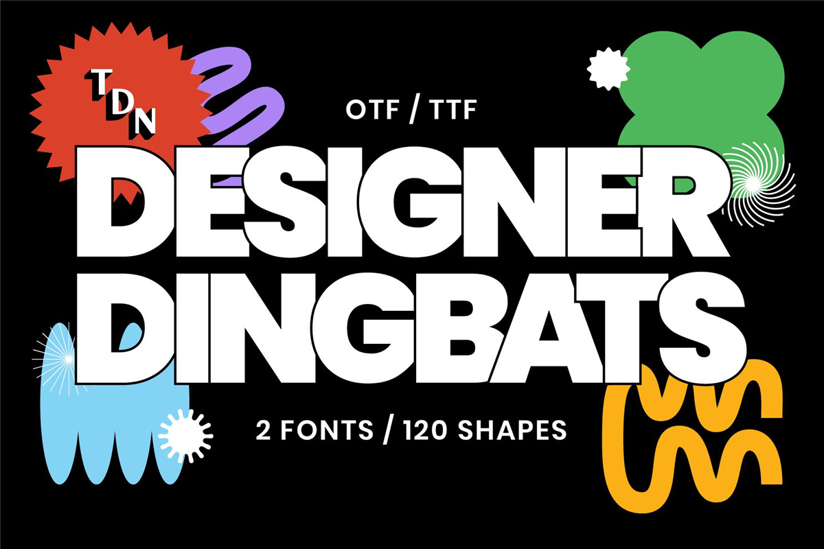 英文字体:120款潮流几何图形艺术装饰标志花体字体设计素材 Designer Dingbats – 120 shapes , 第1张-素材湾丨精选海外优质设计素材资源 英文字体:120款潮流几何图形艺术装饰标志花体字体设计素材 Designer Dingbats – 120 shapes , sucaiwan.com