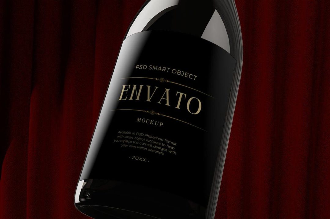 逼真红酒葡萄酒玻璃酒瓶设计展示效果图ps贴图样机模板素材 Wine Mockup | Elegant 样机素材 第2张-素材湾丨精选海外优质设计素材资源 逼真红酒葡萄酒玻璃酒瓶设计展示效果图ps贴图样机模板素材 Wine Mockup | Elegant 样机素材 sucaiwan.com