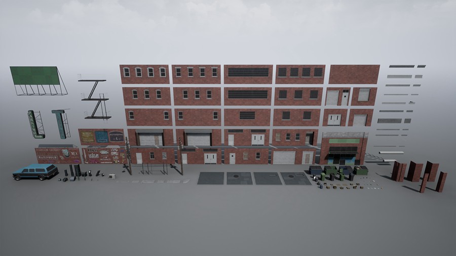 赛博朋克风城市街道楼房建筑3d模型ue设计素材 Downtown Alley 样机素材 第14张-素材湾丨精选海外优质设计素材资源 赛博朋克风城市街道楼房建筑3d模型ue设计素材 Downtown Alley 样机素材 sucaiwan.com