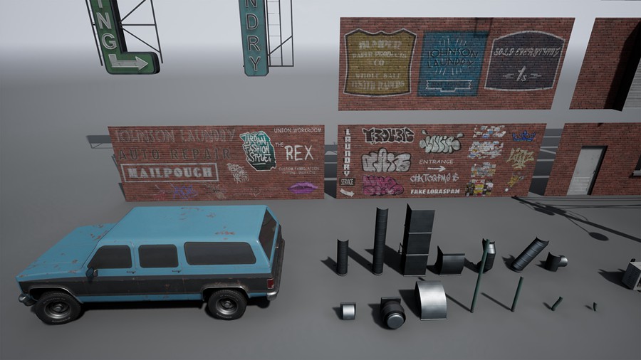 赛博朋克风城市街道楼房建筑3d模型ue设计素材 Downtown Alley 样机素材 第17张-素材湾丨精选海外优质设计素材资源 赛博朋克风城市街道楼房建筑3d模型ue设计素材 Downtown Alley 样机素材 sucaiwan.com