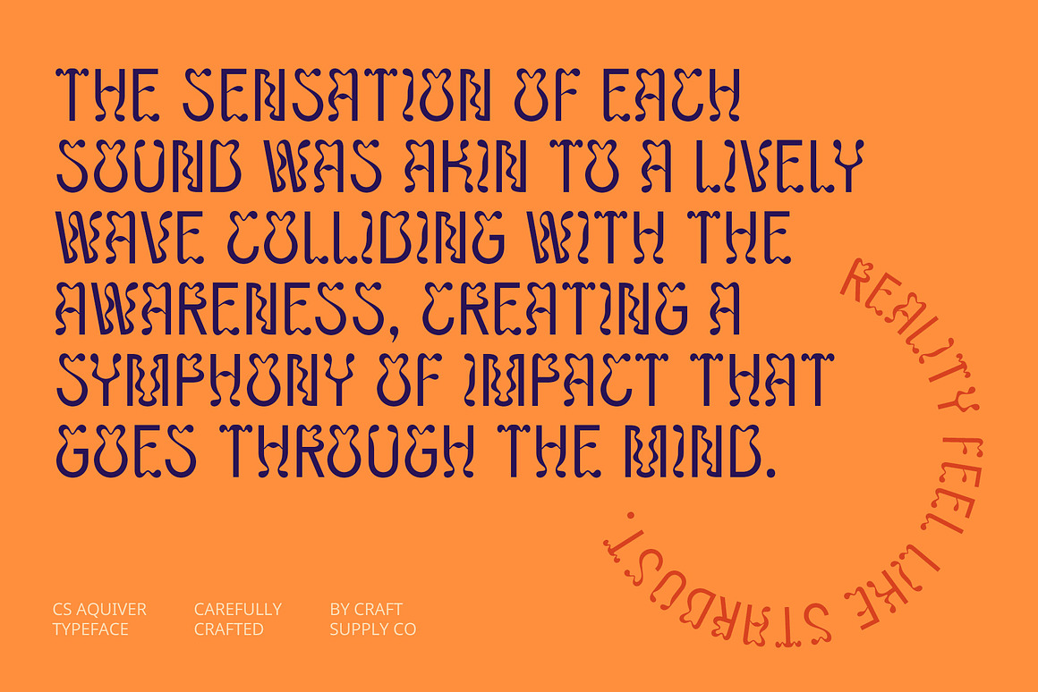 时尚迷幻杂志海报徽标设计装饰英文字体安装包 CS Aquiver – Psychedelic Font 设计素材 sucaiwan.com