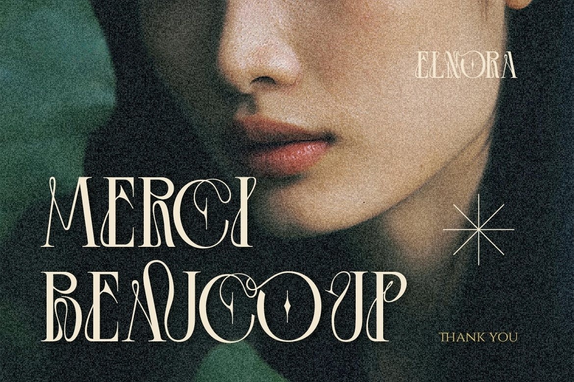 英文字体：优雅美学杂志海报徽标婚礼设计衬线英文字体安装包 Elnora , sucaiwan.com