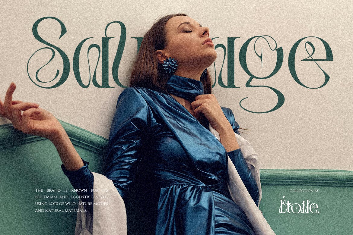 英文字体：优雅美学杂志海报徽标婚礼设计衬线英文字体安装包 Elnora , sucaiwan.com