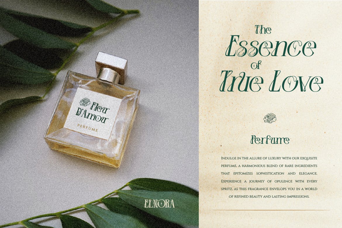 英文字体：优雅美学杂志海报徽标婚礼设计衬线英文字体安装包 Elnora , sucaiwan.com