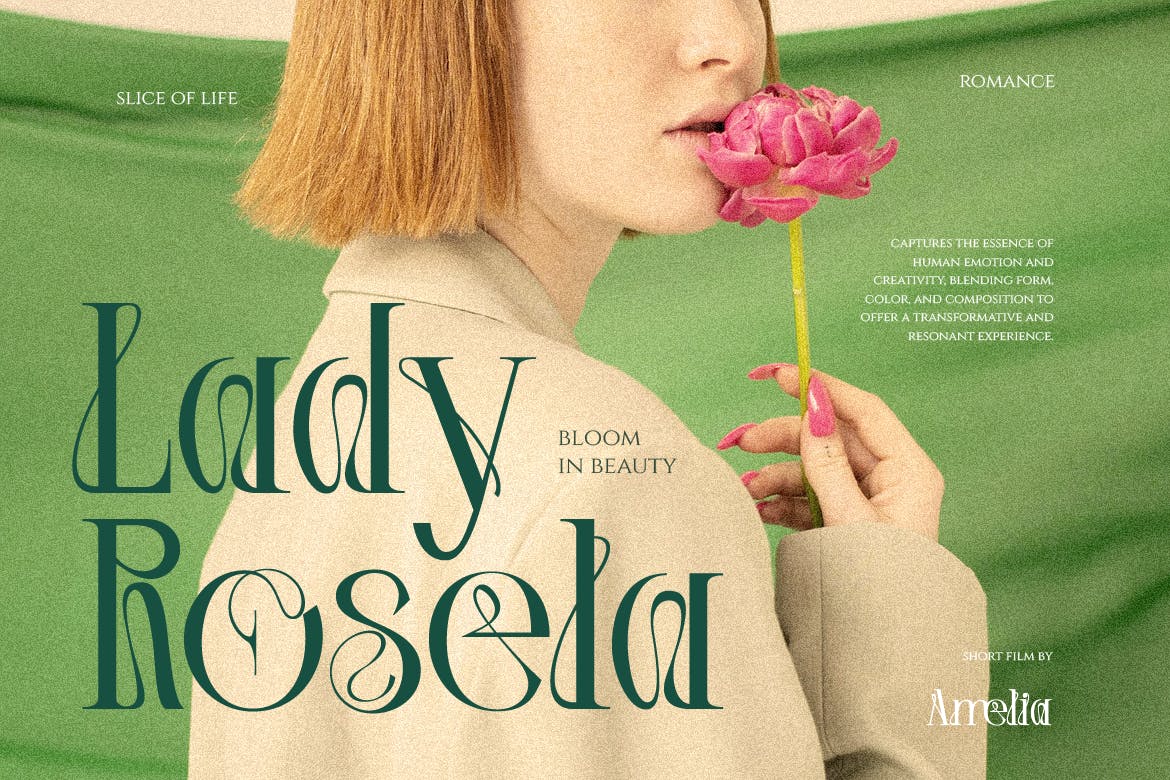 英文字体：优雅美学杂志海报徽标婚礼设计衬线英文字体安装包 Elnora , sucaiwan.com