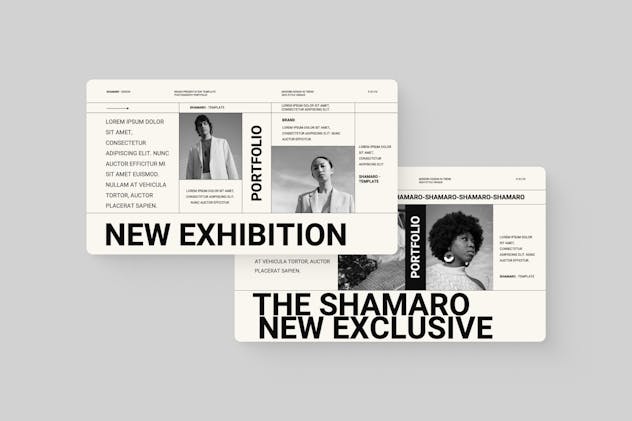 现代时尚品牌摄影作品集演示文稿设计模版 Shamaro – Photography Portfolio Powerpoint+Keynote 幻灯图表 第5张-素材湾丨精选海外优质设计素材资源 现代时尚品牌摄影作品集演示文稿设计模版 Shamaro – Photography Portfolio Powerpoint+Keynote 幻灯图表 sucaiwan.com