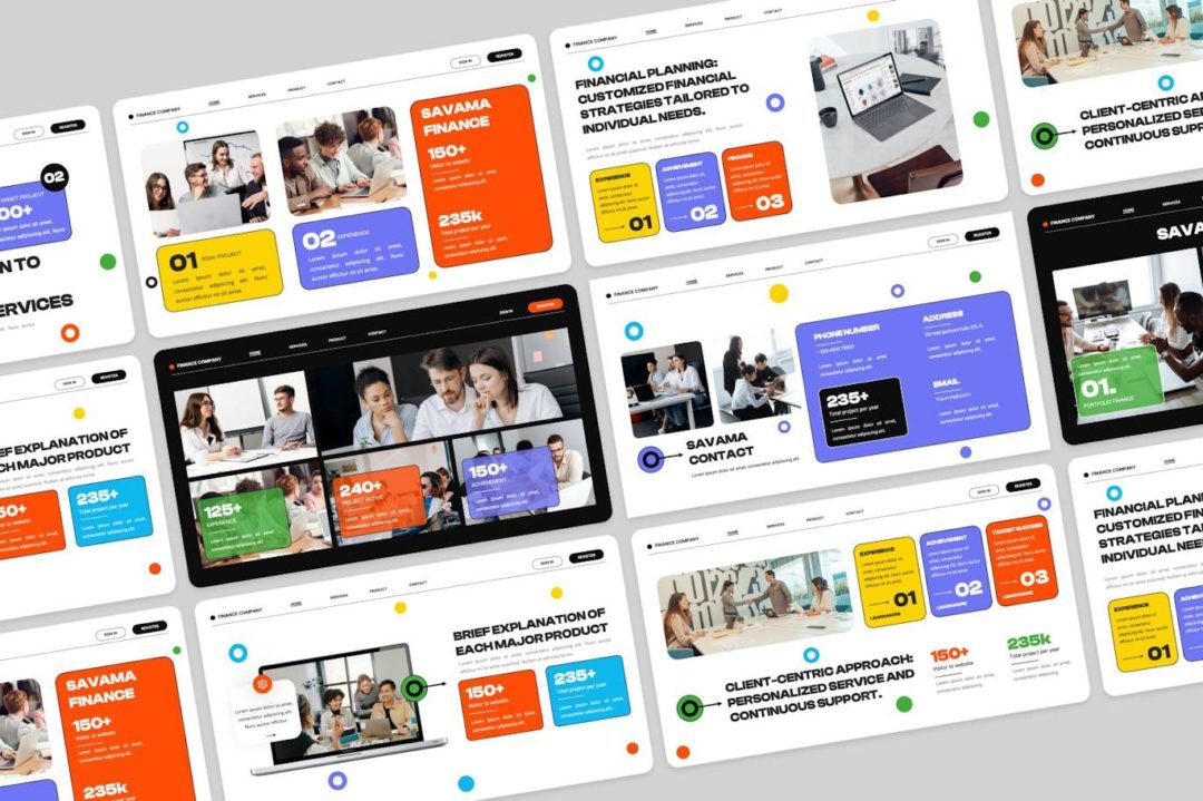 创意金融企业营销策划提案简报设计模版 Savama – Finance Company Creative Keynote 幻灯图表 sucaiwan.com