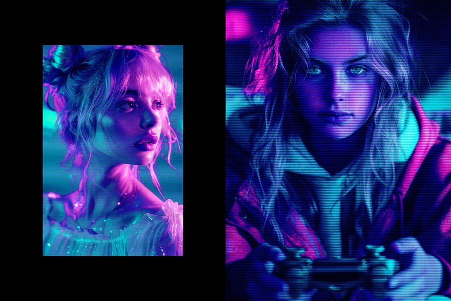 未来派赛博朋克风crt模拟照片肖像效果ps修图特效滤镜插件样机模板 Cyberpunk Film Photo Effect 插件预设 第6张-素材湾丨精选海外优质设计素材资源 未来派赛博朋克风crt模拟照片肖像效果ps修图特效滤镜插件样机模板 Cyberpunk Film Photo Effect 插件预设 sucaiwan.com