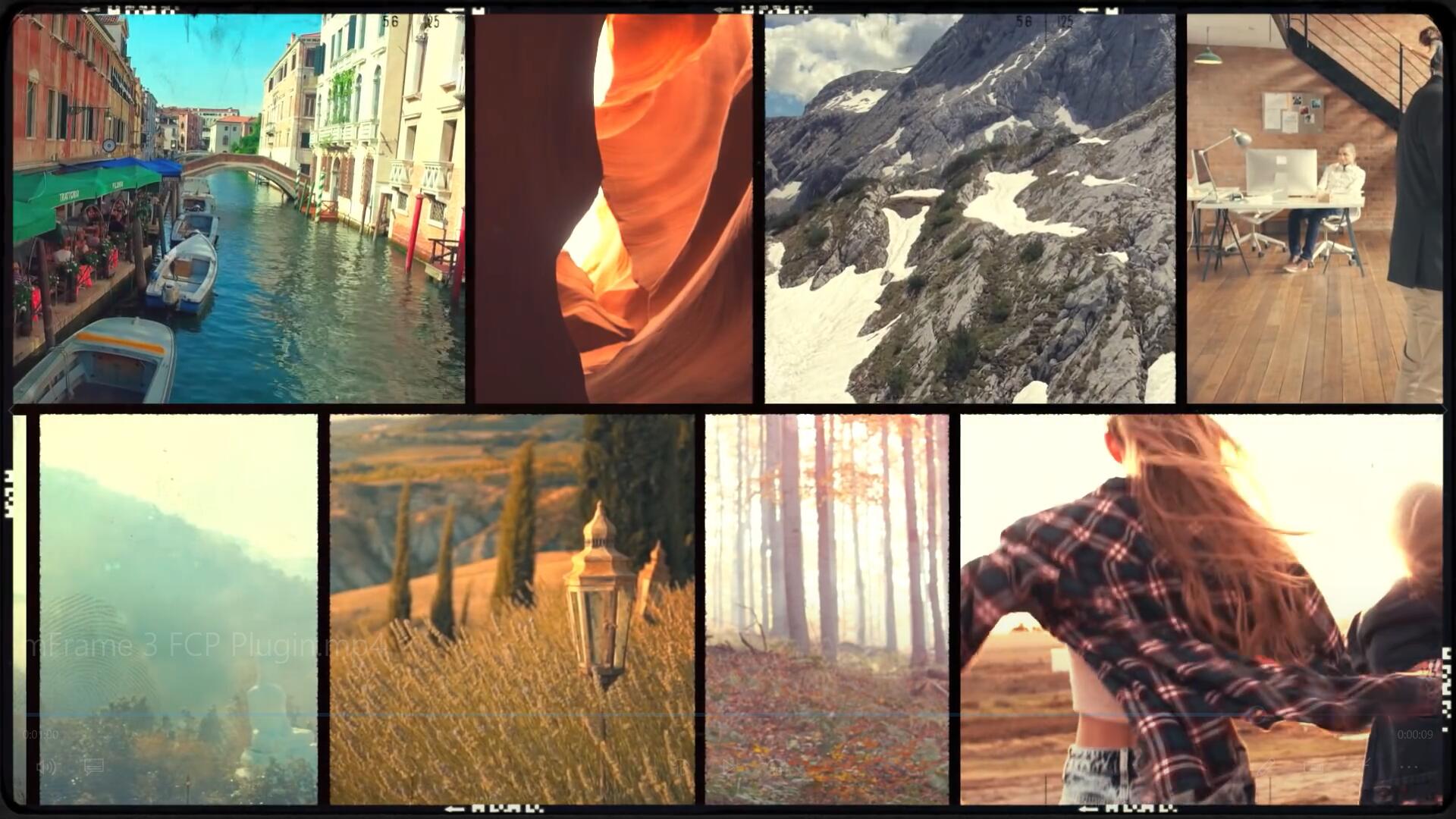 FCPX插件:复古老电影美学胶片边框网格分屏漏光覆盖文字标题排版效果 Motionvfx mFrame 3 , 第10张-素材湾丨精选海外优质设计素材资源 FCPX插件:复古老电影美学胶片边框网格分屏漏光覆盖文字标题排版效果 Motionvfx mFrame 3 , sucaiwan.com