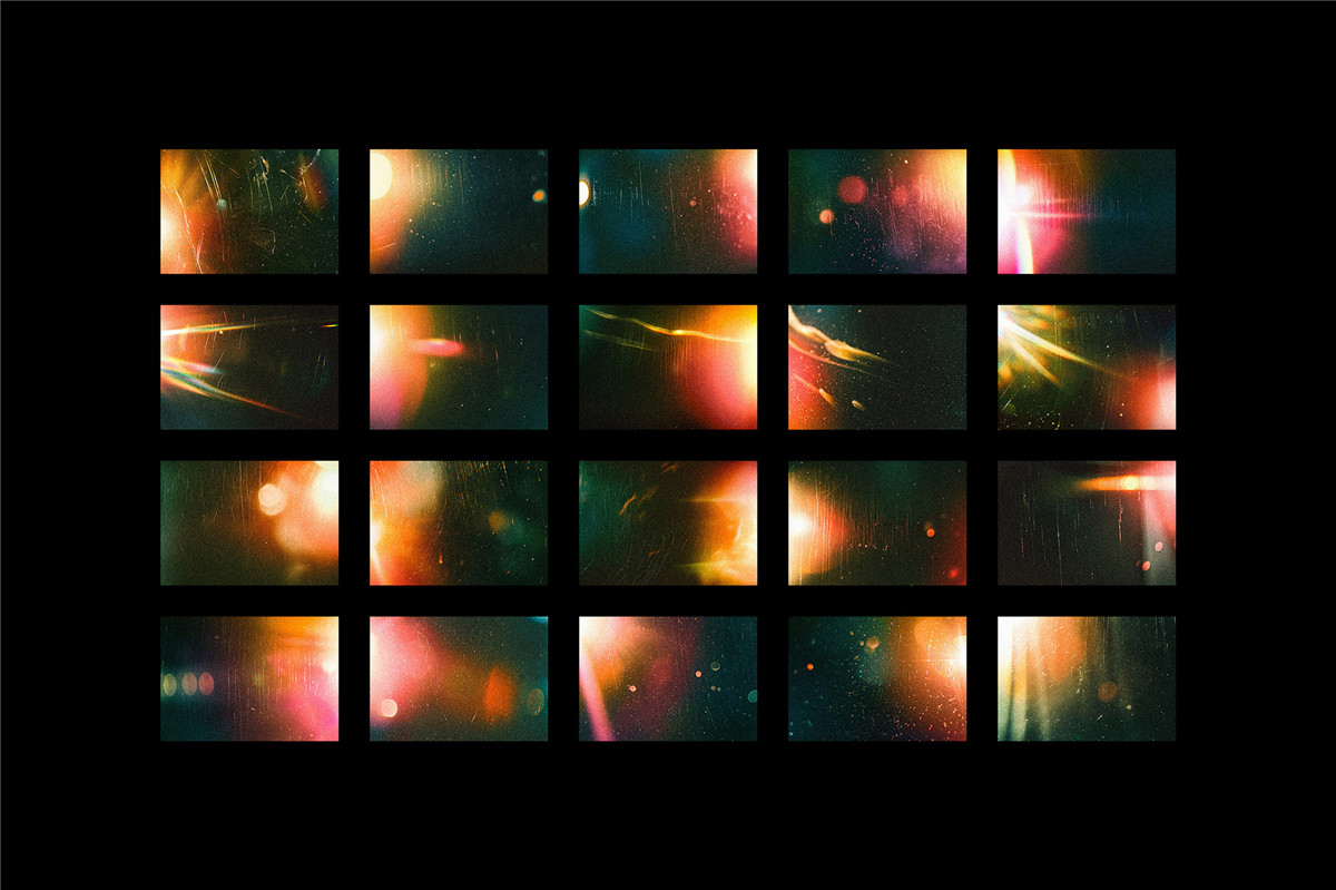 20款复古电影胶片光晕漏光划痕烧焦斑点叠加肌理纹理图片设计套装 Vintage Light Leaks Textures , sucaiwan.com