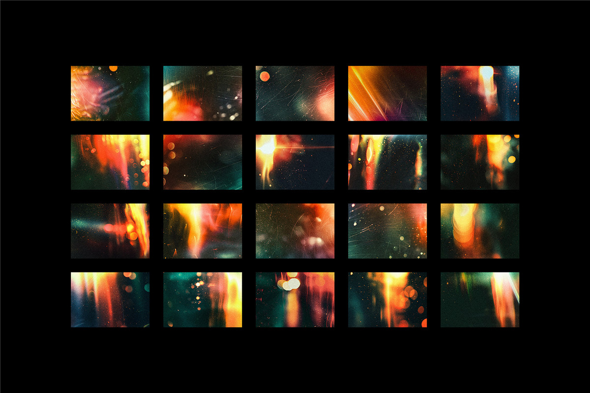 20款复古电影胶片光晕漏光划痕烧焦斑点叠加肌理纹理图片设计套装 Vintage Light Leaks Textures , sucaiwan.com