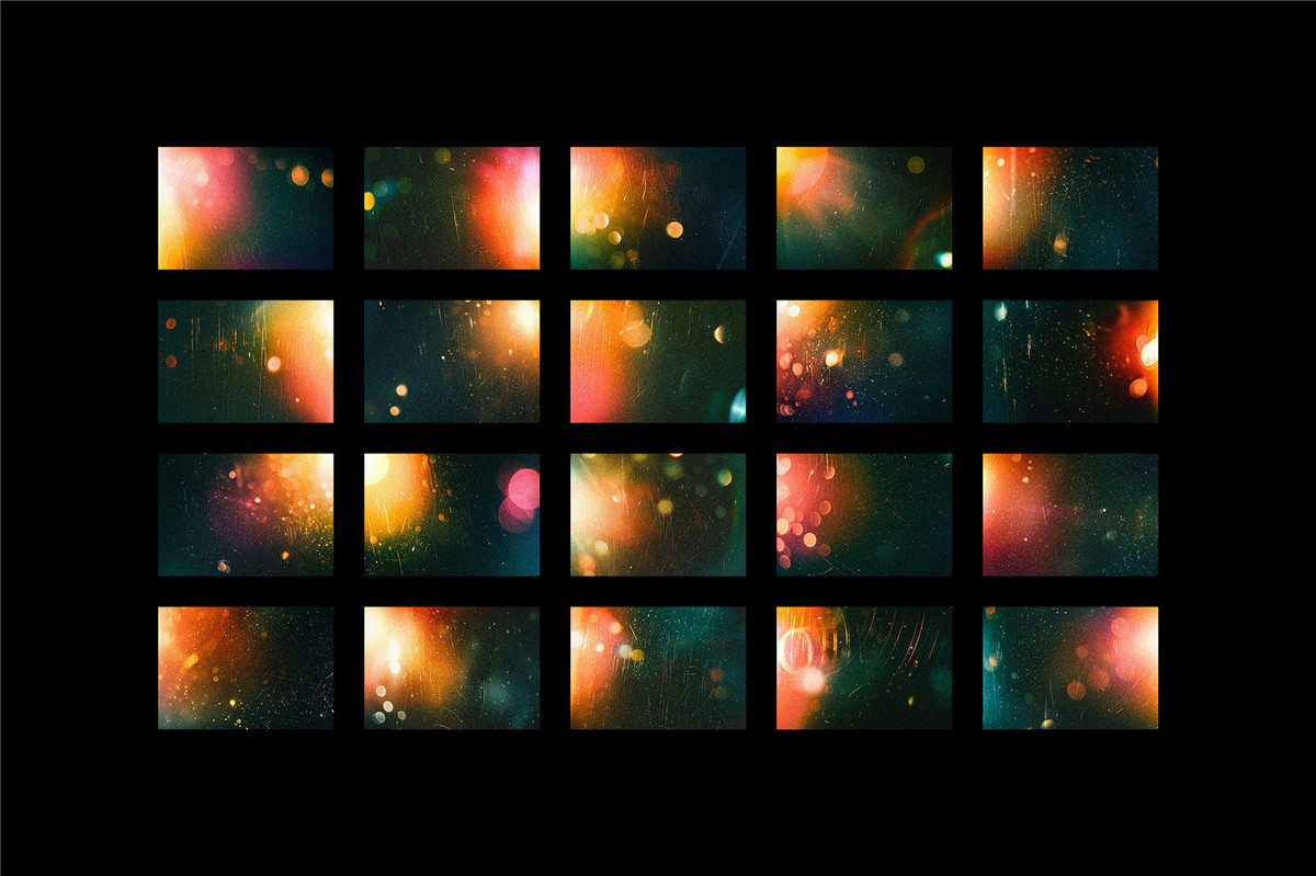 20款复古电影胶片光晕漏光划痕烧焦斑点叠加肌理纹理图片设计套装 Vintage Light Leaks Textures , sucaiwan.com