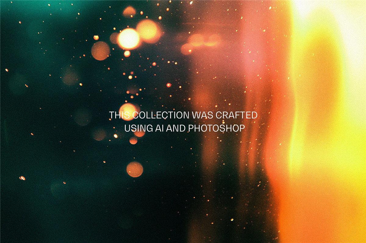 20款复古电影胶片光晕漏光划痕烧焦斑点叠加肌理纹理图片设计套装 Vintage Light Leaks Textures , sucaiwan.com