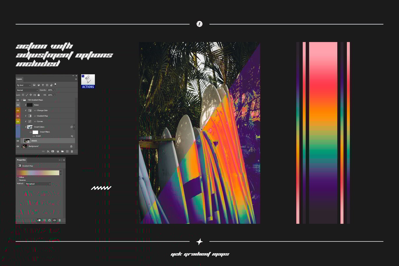 50款复古Y2K美学艺术彩虹色弥散光活力未来PS渐变预设套装 Y2K Gradient Maps 插件预设 第4张-素材湾丨精选海外优质设计素材资源 50款复古Y2K美学艺术彩虹色弥散光活力未来PS渐变预设套装 Y2K Gradient Maps 插件预设 sucaiwan.com