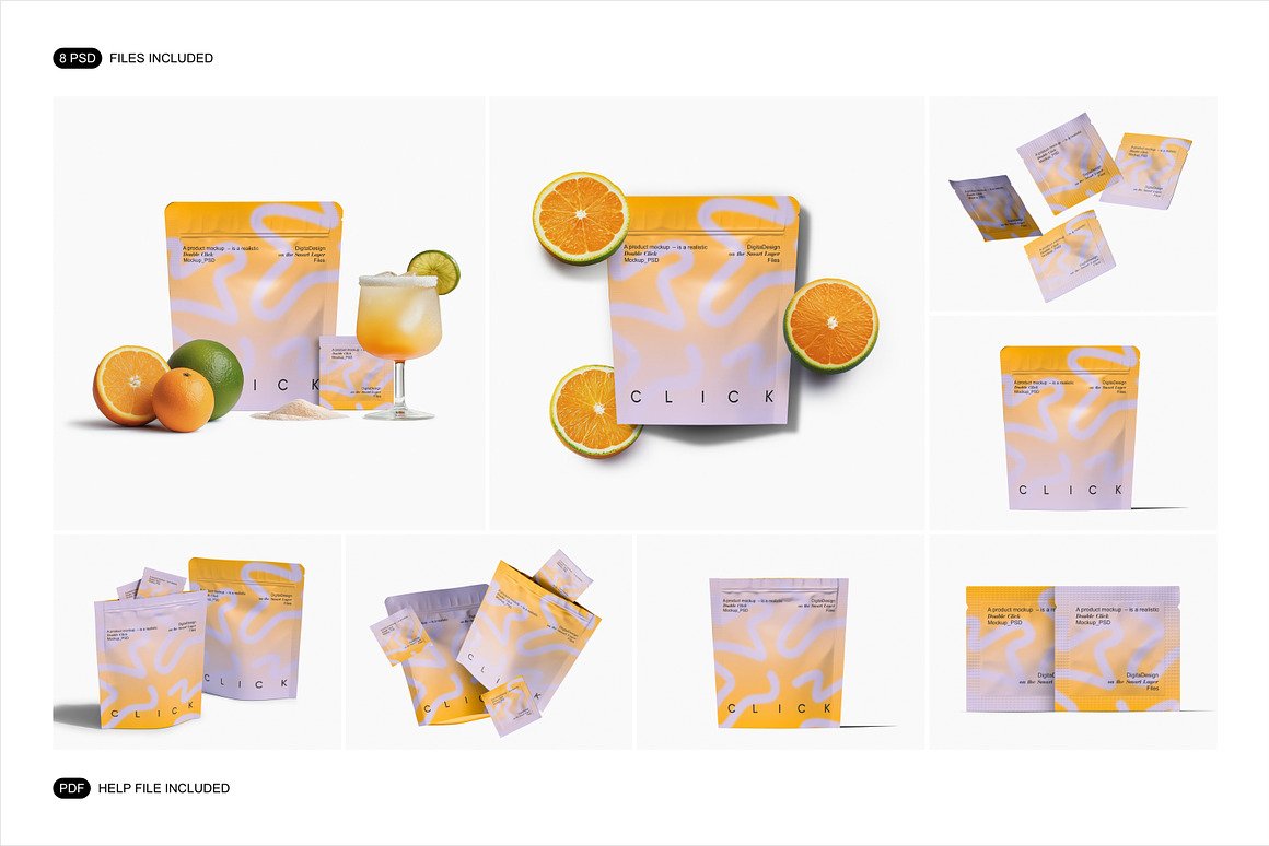 逼真零食果干立式自封塑料包装袋设计展示效果图ps贴图样机模板 Stand-Up Pouch and Sachet Mockup Set 样机素材 第2张-素材湾丨精选海外优质设计素材资源 逼真零食果干立式自封塑料包装袋设计展示效果图ps贴图样机模板 Stand-Up Pouch and Sachet Mockup Set 样机素材 sucaiwan.com