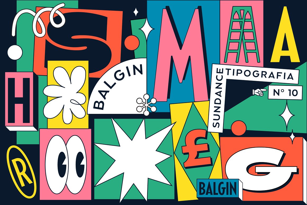 英文字体:90年代复古怀旧风趣味时尚粗体几何海报封面LOGO英文字体 Balgin 设计素材 第3张-素材湾丨精选海外优质设计素材资源 英文字体:90年代复古怀旧风趣味时尚粗体几何海报封面LOGO英文字体 Balgin 设计素材 sucaiwan.com