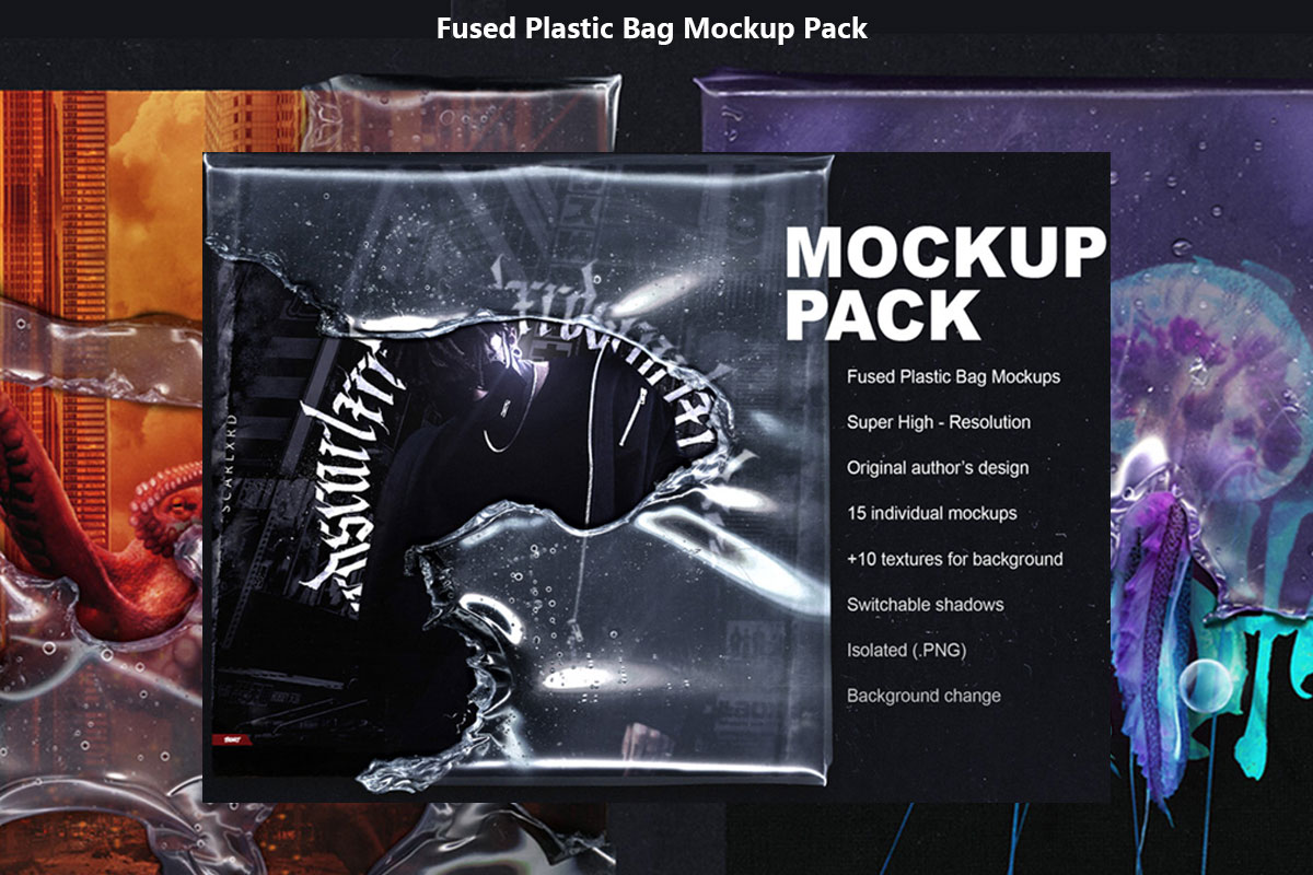新潮复古透明塑料袋灼烧熔合粗糙纹专辑海报封面包装袋PSD样机素材 Fused Plastic Bag Mockup Pack 样机素材 第1张-素材湾丨精选海外优质设计素材资源 新潮复古透明塑料袋灼烧熔合粗糙纹专辑海报封面包装袋PSD样机素材 Fused Plastic Bag Mockup Pack 样机素材 sucaiwan.com