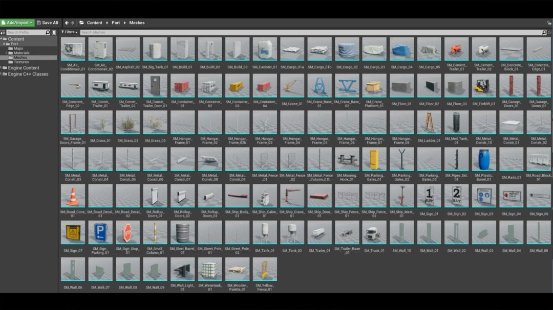 真实工业港口车辆船舶起重机场景UE模型素材 Unreal Engine – Port 样机素材 第15张-素材湾丨精选海外优质设计素材资源 真实工业港口车辆船舶起重机场景UE模型素材 Unreal Engine – Port 样机素材 sucaiwan.com