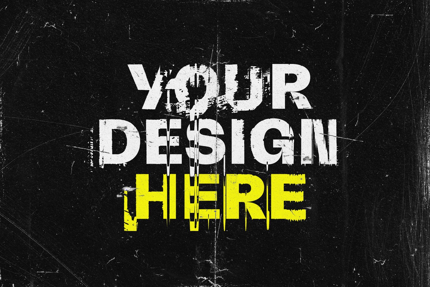 故障扭曲错位波点半色调海报标题logo设计ps特效滤镜样机模板素材 Distortion Ink Text Effect 插件预设 sucaiwan.com