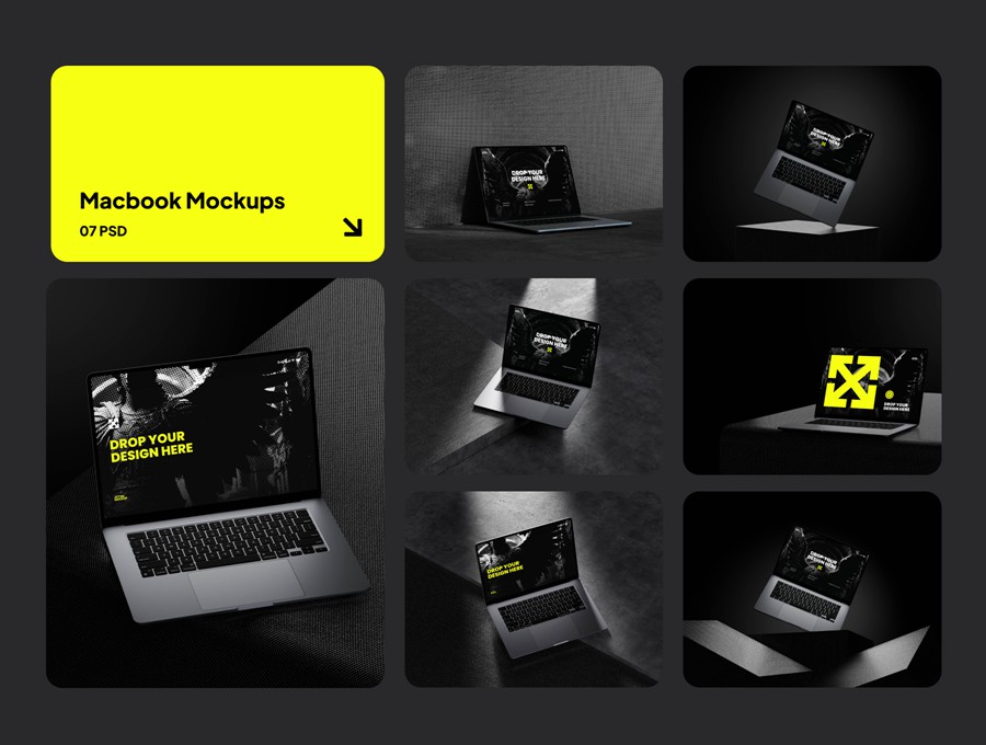 7款黑化风苹果MacBook笔记本电脑演示效果图Ps贴图样机模板素材 Mikaila Macbook Mockups 样机素材 第8张-素材湾丨精选海外优质设计素材资源 7款黑化风苹果MacBook笔记本电脑演示效果图Ps贴图样机模板素材 Mikaila Macbook Mockups 样机素材 sucaiwan.com