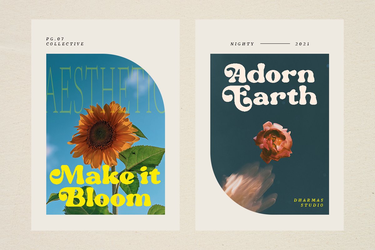 复古优雅杂志海报标题徽标Logo设计装饰英文字体素材 Nighty – Vintage Serif Typeface 设计素材 sucaiwan.com