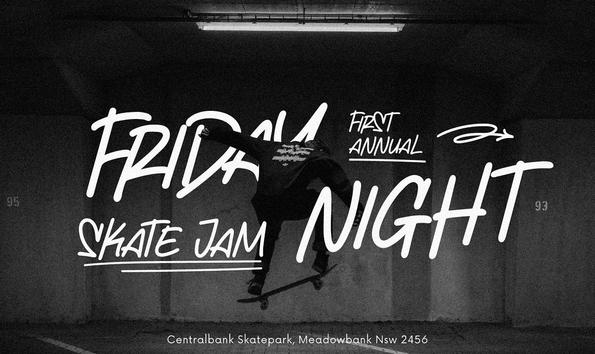 英文字体:创意涂鸦斜纹手绘风毛笔标记专辑封面的英文字体设计 The Sidestream – Graffiti Font 设计素材 第3张-素材湾丨精选海外优质设计素材资源 英文字体:创意涂鸦斜纹手绘风毛笔标记专辑封面的英文字体设计 The Sidestream – Graffiti Font 设计素材 sucaiwan.com