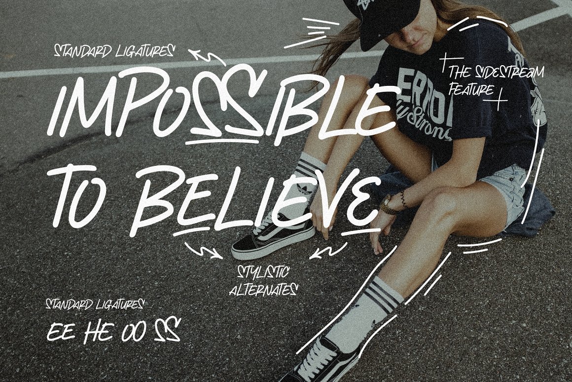 英文字体:创意涂鸦斜纹手绘风毛笔标记专辑封面的英文字体设计 The Sidestream – Graffiti Font 设计素材 第7张-素材湾丨精选海外优质设计素材资源 英文字体:创意涂鸦斜纹手绘风毛笔标记专辑封面的英文字体设计 The Sidestream – Graffiti Font 设计素材 sucaiwan.com