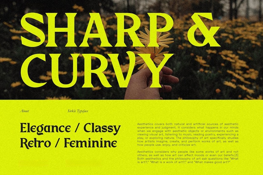 优雅复古海报包装标识设计衬线英文字体 Sirkle – Semi Serif Display 设计素材 sucaiwan.com