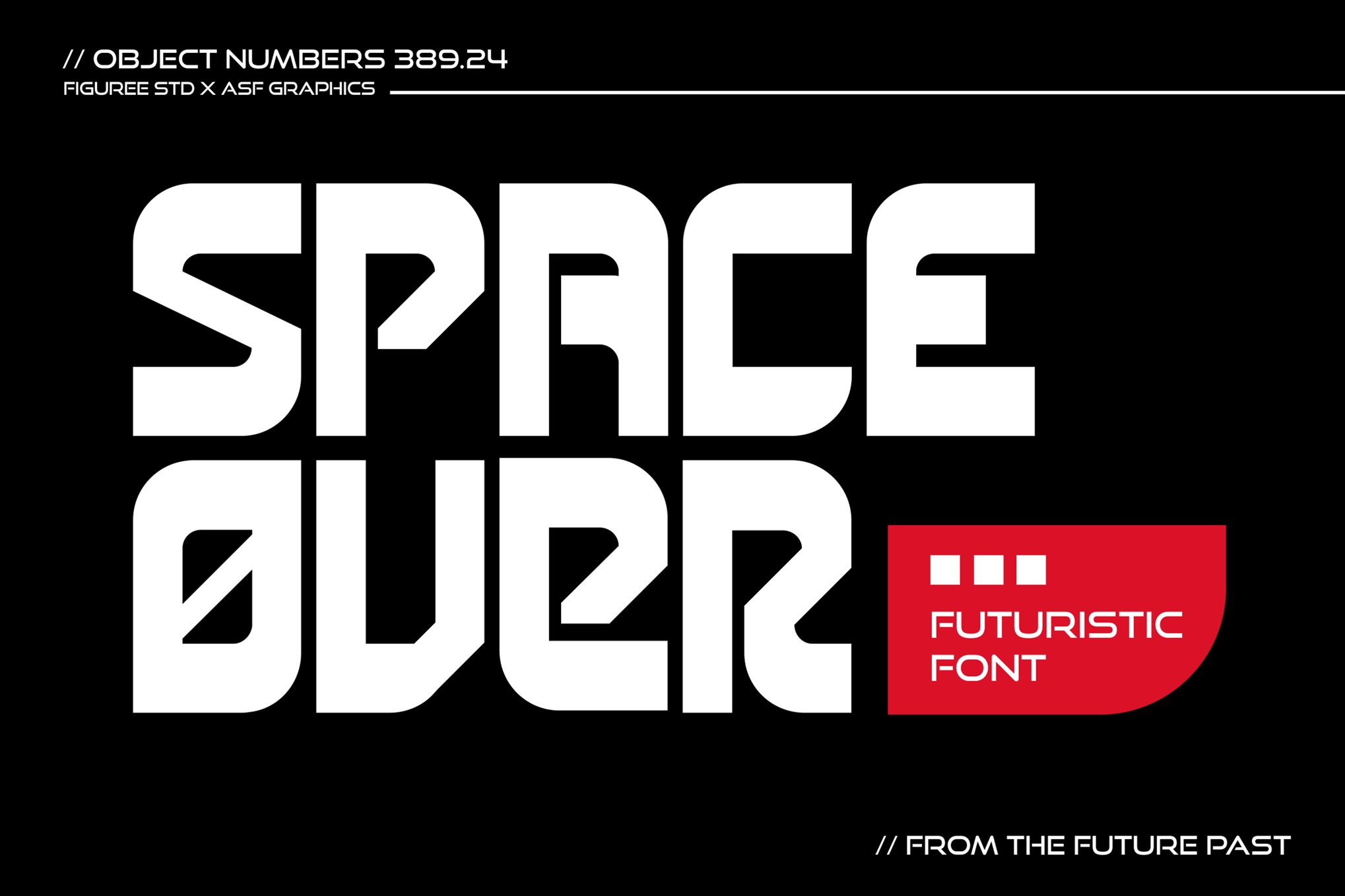 时尚机甲游戏电子竞技海报包装设计无衬线英文字体安装包 Space Over – Futuristic Display Font 设计素材 sucaiwan.com