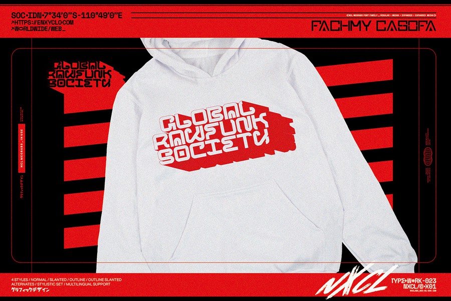 未来科幻赛博朋克海报街头服饰徽标设计y2k装饰英文字体安装包 NCL Megrabs Font Family – Industrial Brutalism 设计素材 第4张-素材湾丨精选海外优质设计素材资源 未来科幻赛博朋克海报街头服饰徽标设计y2k装饰英文字体安装包 NCL Megrabs Font Family – Industrial Brutalism 设计素材 sucaiwan.com