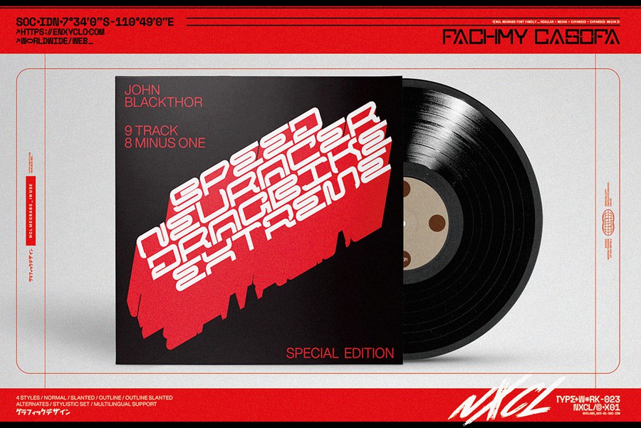 未来科幻赛博朋克海报街头服饰徽标设计y2k装饰英文字体安装包 NCL Megrabs Font Family – Industrial Brutalism 设计素材 第5张-素材湾丨精选海外优质设计素材资源 未来科幻赛博朋克海报街头服饰徽标设计y2k装饰英文字体安装包 NCL Megrabs Font Family – Industrial Brutalism 设计素材 sucaiwan.com