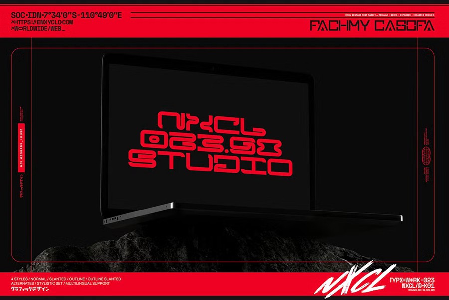 未来科幻赛博朋克海报街头服饰徽标设计y2k装饰英文字体安装包 NCL Megrabs Font Family – Industrial Brutalism 设计素材 第7张-素材湾丨精选海外优质设计素材资源 未来科幻赛博朋克海报街头服饰徽标设计y2k装饰英文字体安装包 NCL Megrabs Font Family – Industrial Brutalism 设计素材 sucaiwan.com