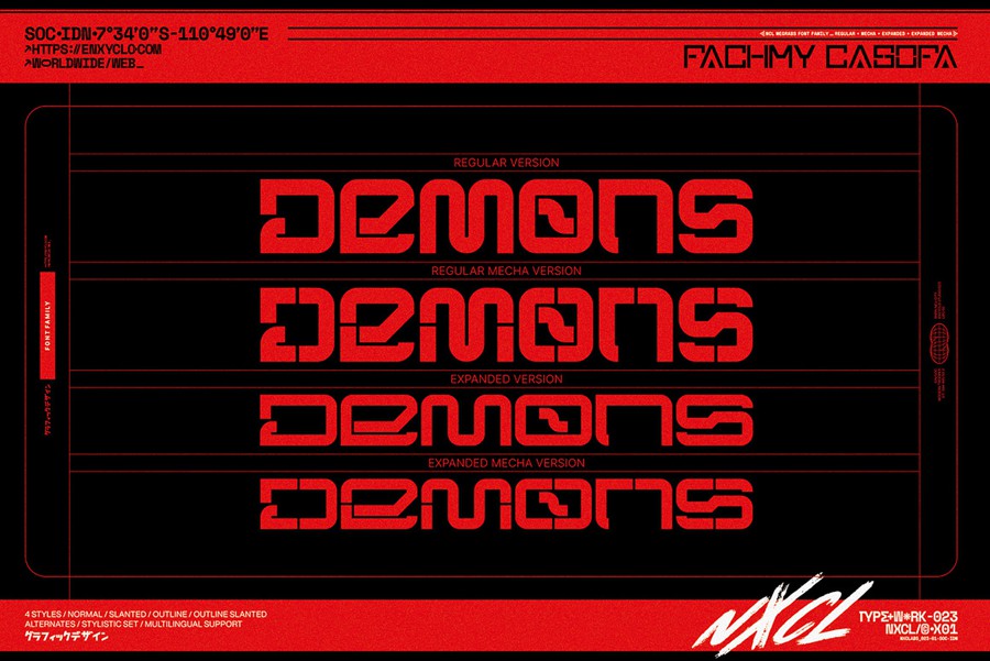 未来科幻赛博朋克海报街头服饰徽标设计y2k装饰英文字体安装包 NCL Megrabs Font Family – Industrial Brutalism 设计素材 第9张-素材湾丨精选海外优质设计素材资源 未来科幻赛博朋克海报街头服饰徽标设计y2k装饰英文字体安装包 NCL Megrabs Font Family – Industrial Brutalism 设计素材 sucaiwan.com