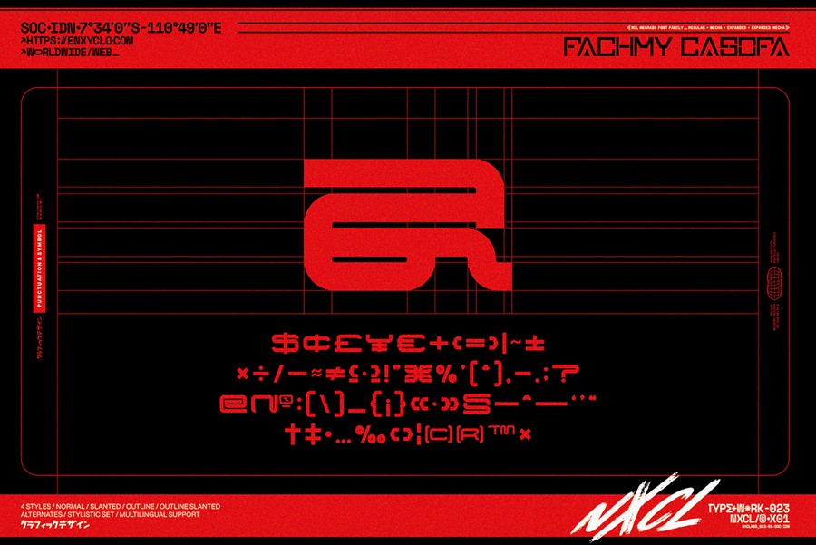 未来科幻赛博朋克海报街头服饰徽标设计y2k装饰英文字体安装包 NCL Megrabs Font Family – Industrial Brutalism 设计素材 第19张-素材湾丨精选海外优质设计素材资源 未来科幻赛博朋克海报街头服饰徽标设计y2k装饰英文字体安装包 NCL Megrabs Font Family – Industrial Brutalism 设计素材 sucaiwan.com