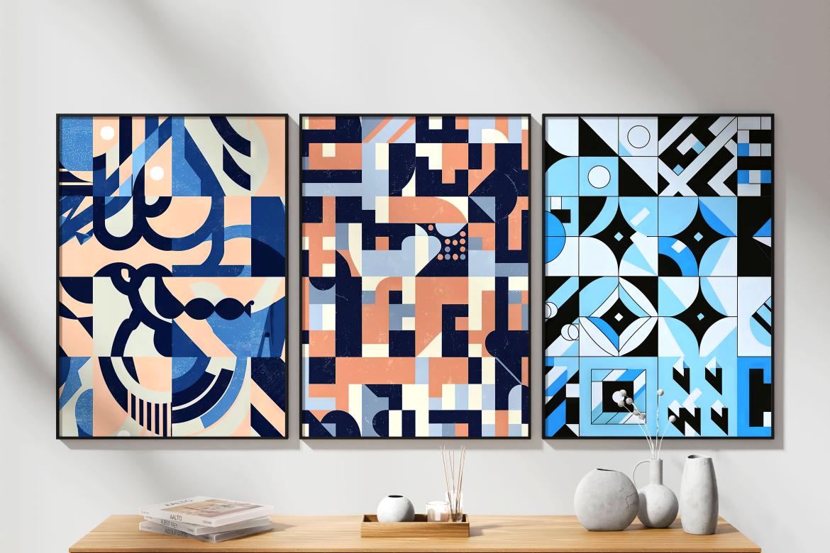 6款时尚室内海报艺术品挂画设计相框展示贴图PSD样机模板素材 Posters Frame Mockup – Alanca Series 样机素材 sucaiwan.com