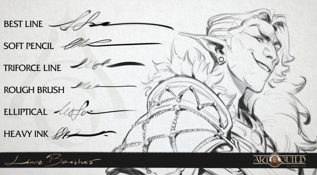 时尚动漫动画线条数字绘画艺术效果PS&Procreate笔刷画笔设计素材 EL Line Brushes for Procreate, Photoshop, CSP 笔刷资源 sucaiwan.com