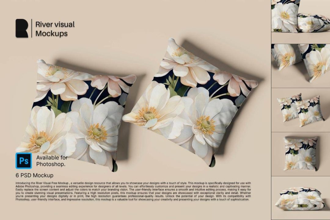 6款逼真抱枕枕头枕套设计展示效果图ps贴图样机模板素材 Pillow Mockup 样机素材 第1张-素材湾丨精选海外优质设计素材资源 6款逼真抱枕枕头枕套设计展示效果图ps贴图样机模板素材 Pillow Mockup 样机素材 sucaiwan.com