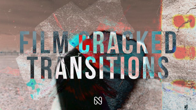 复古电影胶片扫描破裂墙面街头粗糙颗粒涂鸦艺术视频转场过渡AE/PR/达芬奇模板套装 Film Cracked Transitions 影视音频 sucaiwan.com