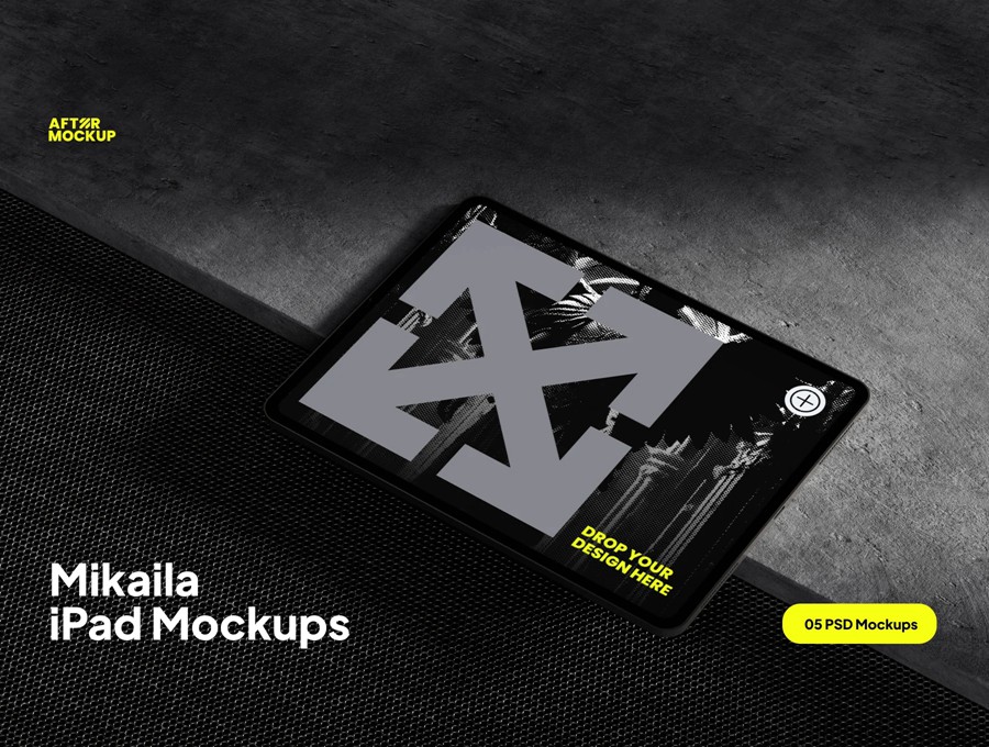 5款工业黑化风苹果iPad平板电脑演示效果图Ps展示贴图样机模板素材 Mikaila iPad Mockups 样机素材 第1张-素材湾丨精选海外优质设计素材资源 5款工业黑化风苹果iPad平板电脑演示效果图Ps展示贴图样机模板素材 Mikaila iPad Mockups 样机素材 sucaiwan.com