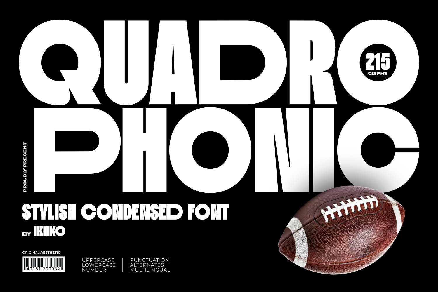 时尚品牌杂志海报标题服装设计无衬线英文字体安装包 Quadrophonic – Stylish Condensed Font 设计素材 sucaiwan.com