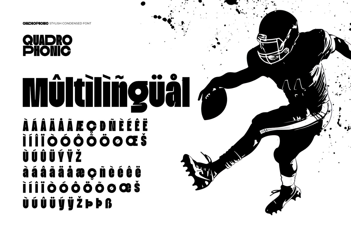 时尚品牌杂志海报标题服装设计无衬线英文字体安装包 Quadrophonic – Stylish Condensed Font 设计素材 sucaiwan.com