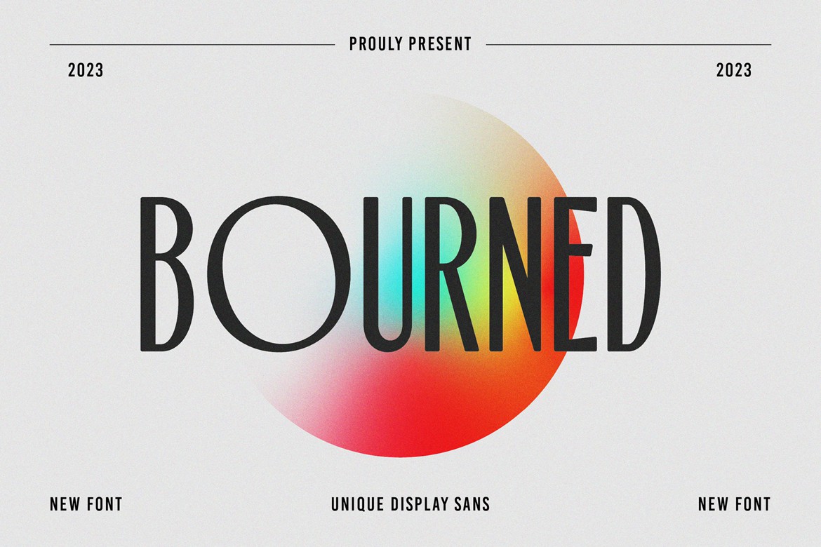 现代品牌海报徽标设计无衬线英文字体安装包 Bourned – Unique Display Sans 设计素材 sucaiwan.com