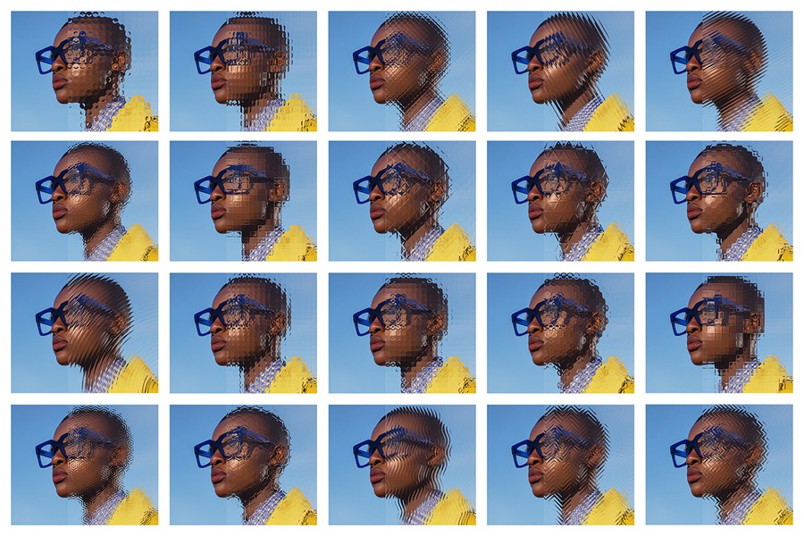 20款高级视觉错位冲击压花长虹磨砂玻璃扭曲ps样机特效滤镜模板 Refraction & Distortion Glass Effect 插件预设 sucaiwan.com