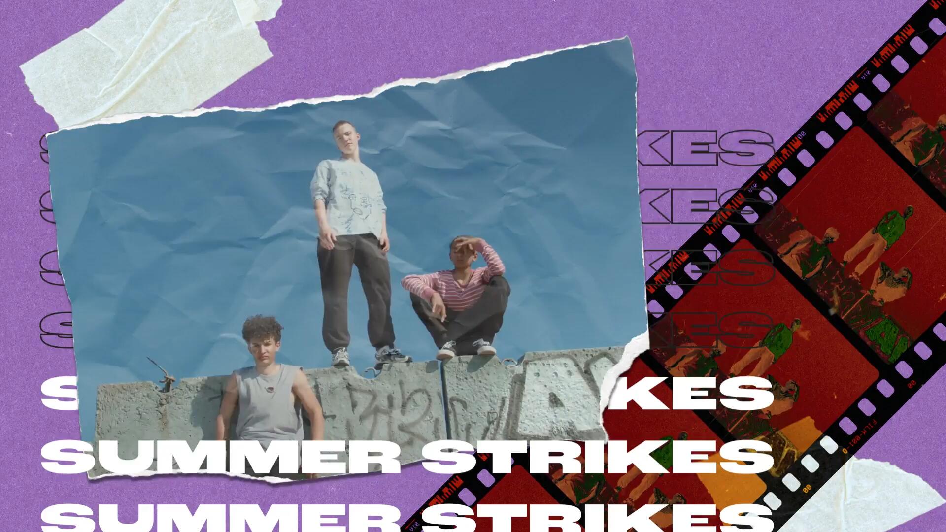 PR模板：复古垃圾摇滚撕纸拼贴纸张打孔转场过渡VLOG片头动画模板 , sucaiwan.com