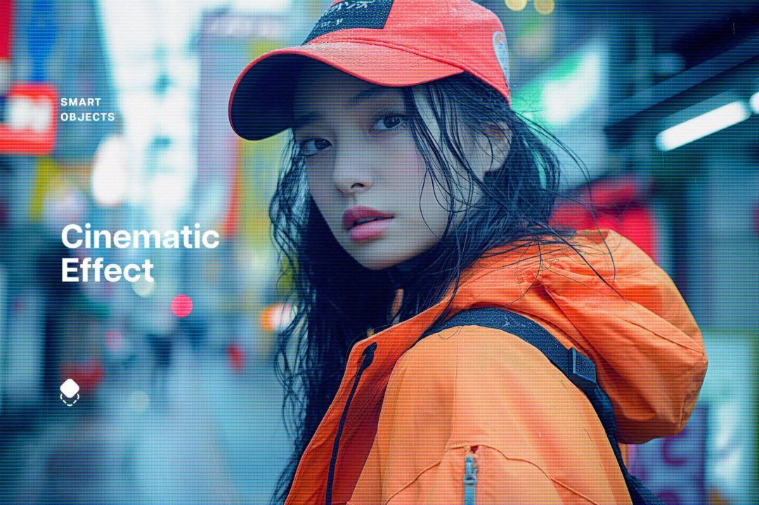 电影美学crt模拟条纹效果照片人像ps修图特效样机模板素材 Cinematic Film Photo Effect 插件预设 sucaiwan.com