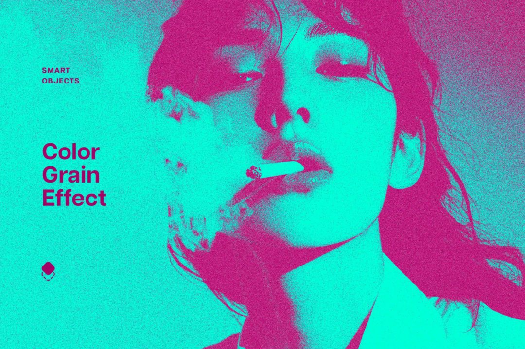 迷幻双色调颗粒纹理照片效果ps特效滤镜插件样机模板素材 Color Grainy Photo Effect 插件预设 sucaiwan.com