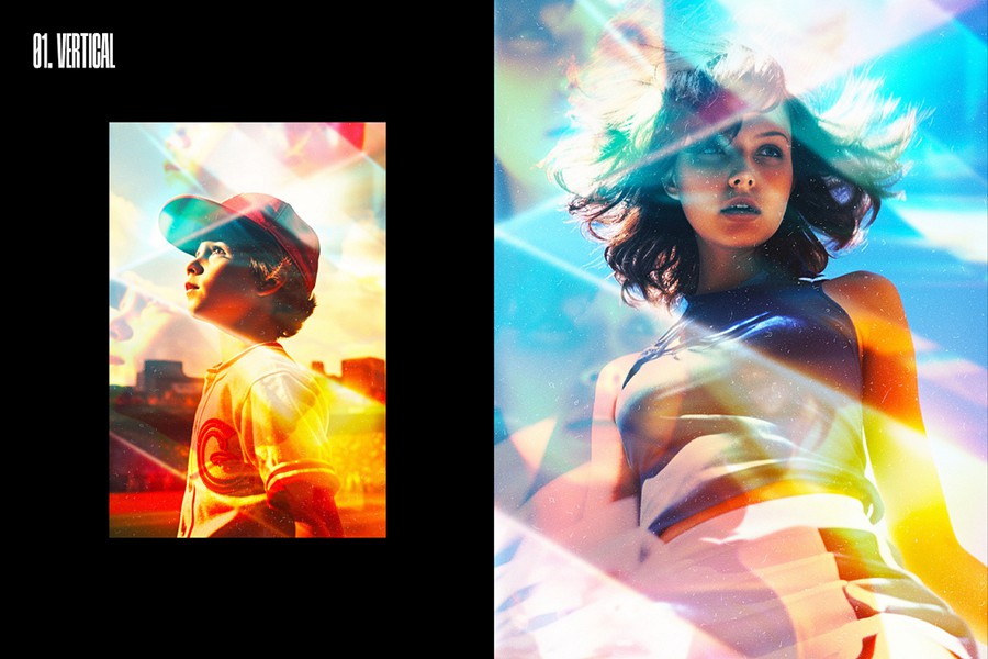 12款复古漏光棱镜反射照片海报邀请函设计PSD分层源文件模板素材 Retro Prism Photo Effects Collection 插件预设 第3张-素材湾丨精选海外优质设计素材资源 12款复古漏光棱镜反射照片海报邀请函设计PSD分层源文件模板素材 Retro Prism Photo Effects Collection 插件预设 sucaiwan.com