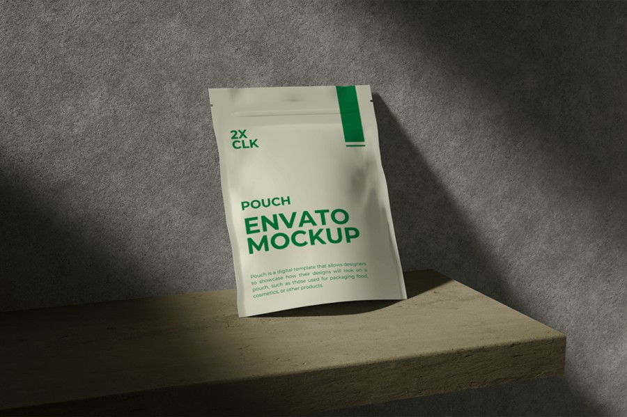 时尚混凝土背景食品零食立式塑料包装袋设计展示效果图ps贴图样机模板 Pouch Mockup | Modern 样机素材 第3张-素材湾丨精选海外优质设计素材资源 时尚混凝土背景食品零食立式塑料包装袋设计展示效果图ps贴图样机模板 Pouch Mockup | Modern 样机素材 sucaiwan.com
