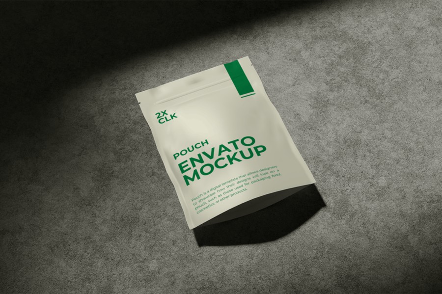 时尚混凝土背景食品零食立式塑料包装袋设计展示效果图ps贴图样机模板 Pouch Mockup | Modern 样机素材 第4张-素材湾丨精选海外优质设计素材资源 时尚混凝土背景食品零食立式塑料包装袋设计展示效果图ps贴图样机模板 Pouch Mockup | Modern 样机素材 sucaiwan.com