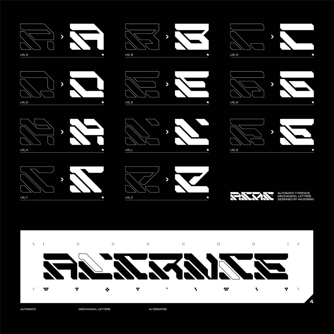 未来科幻机能赛博朋克科技机械工业风斜角PSAI无衬线英文字体素材 Automato by Studio Innate . 第6张-素材湾丨精选海外优质设计素材资源 未来科幻机能赛博朋克科技机械工业风斜角PSAI无衬线英文字体素材 Automato by Studio Innate . sucaiwan.com